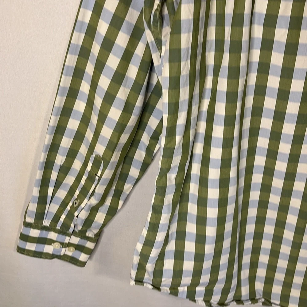 Banana Republic Green and Blue Button Up Shirt Men Size XL